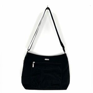 Baggallini Black Hobo Crossbody Purse Bag Travel Nylon Handbag Pocketbook